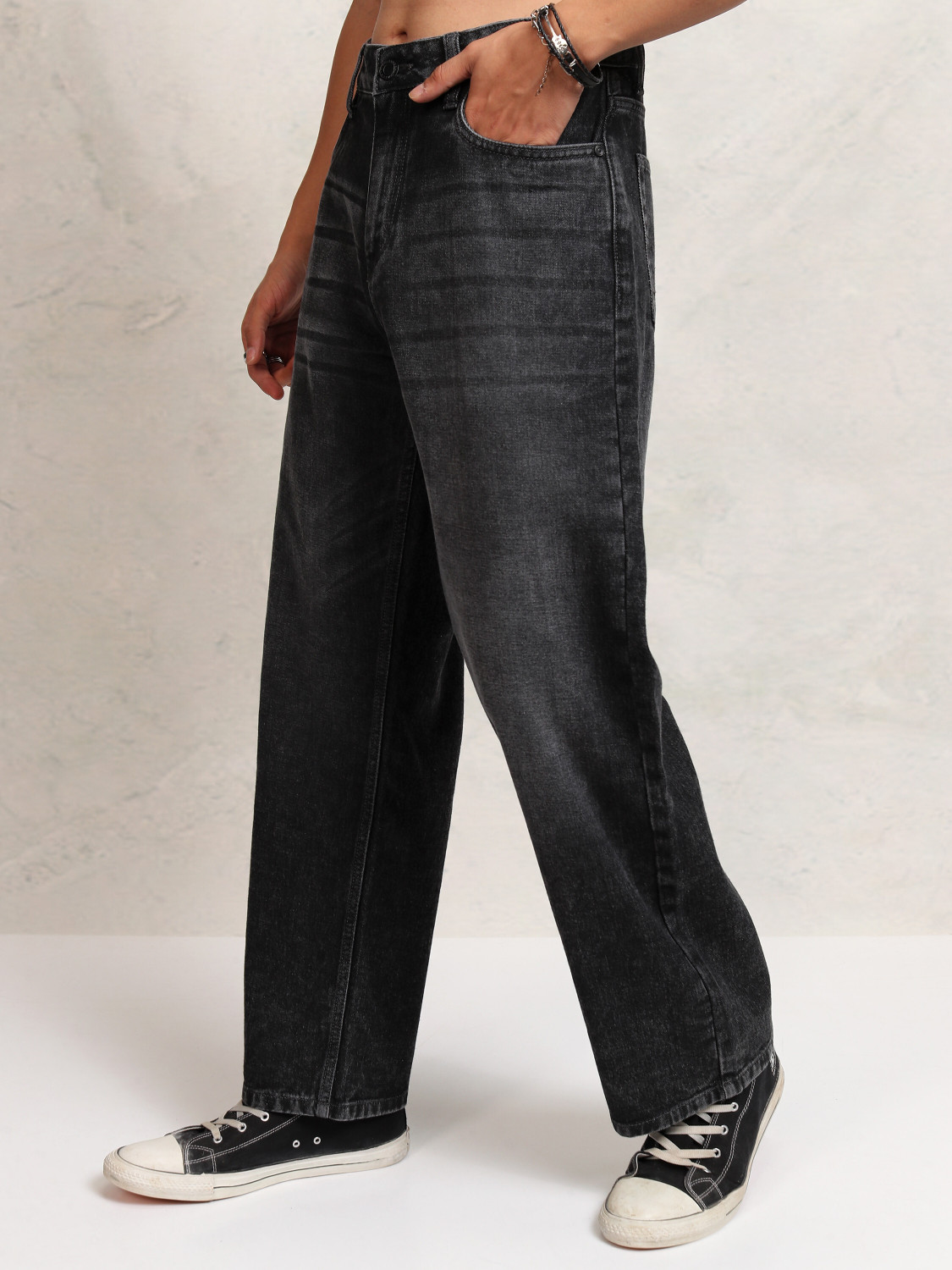 Image of HIGHLANDER Loose Fit Men Dark Grey Jeans