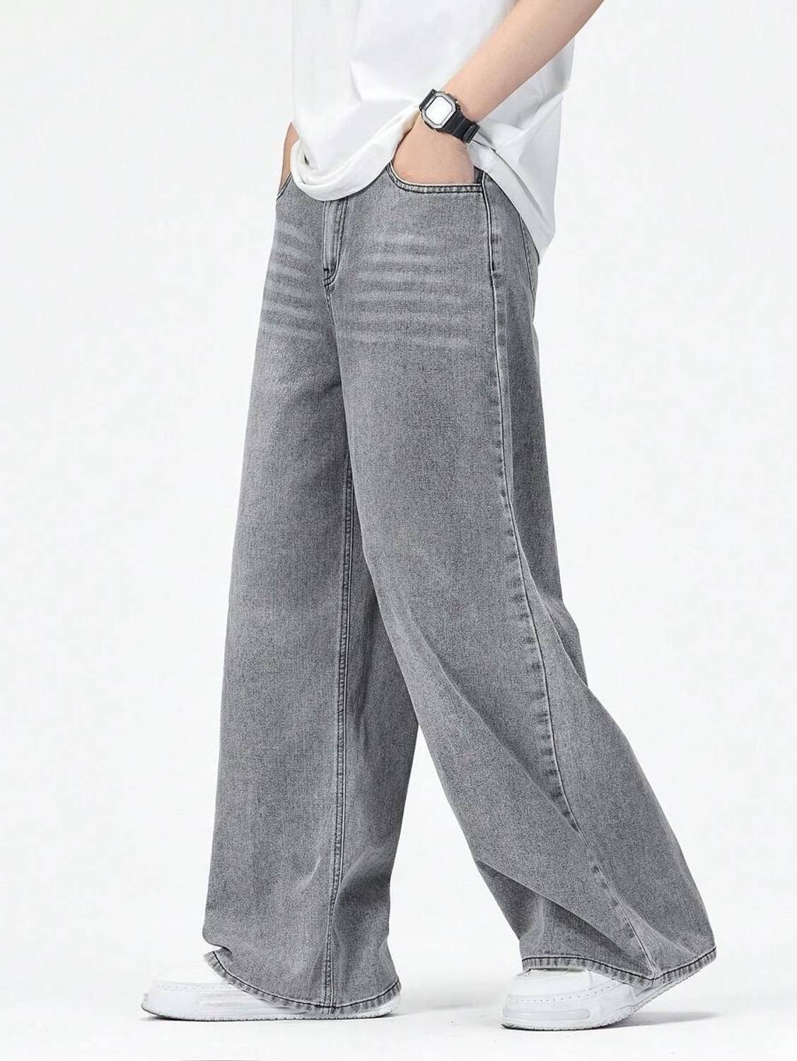 YAMEET Straight Fit Men Grey Jeans - Image 3