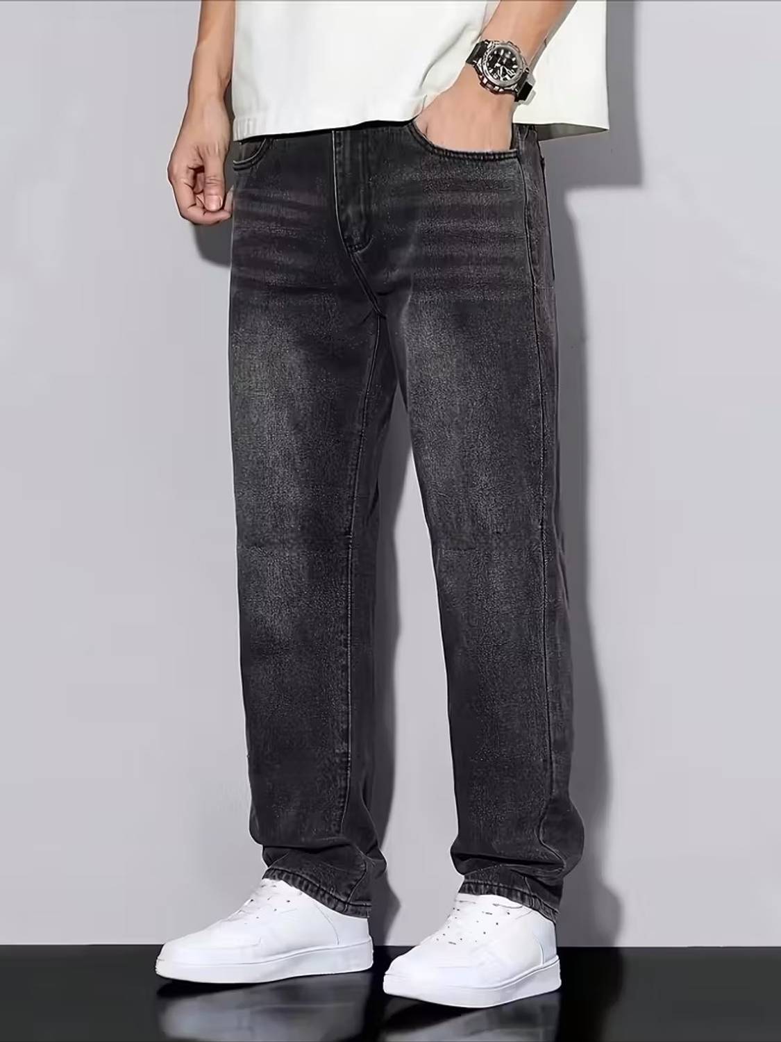 JAARA Straight Fit Men Dark Grey Jeans - Image 5