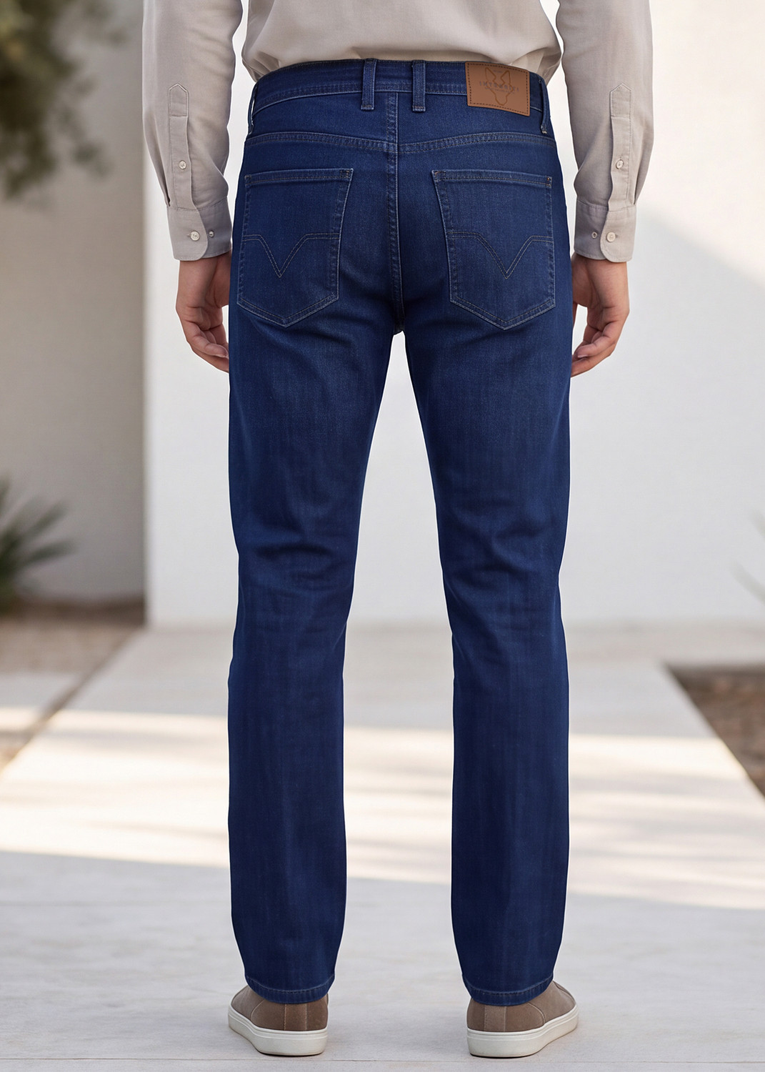Image of INTEGRITI Men Straight Fit Mid Rise Dark Blue Jeans