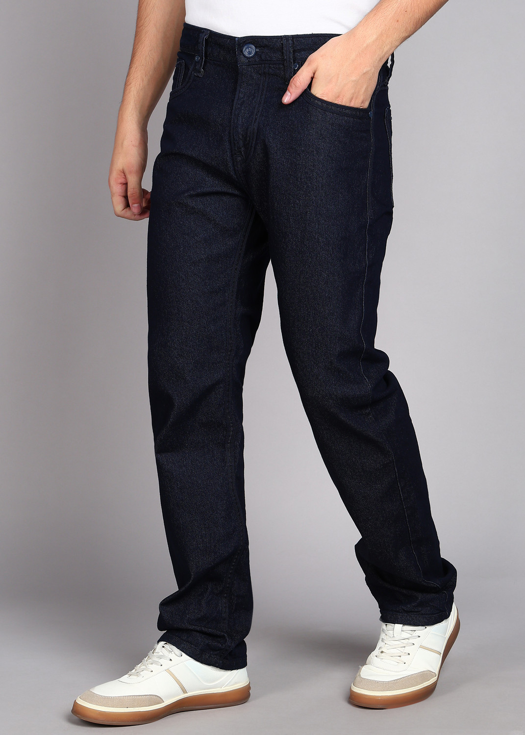 Image of INTEGRITI Men Regular Mid Rise Dark Blue Jeans