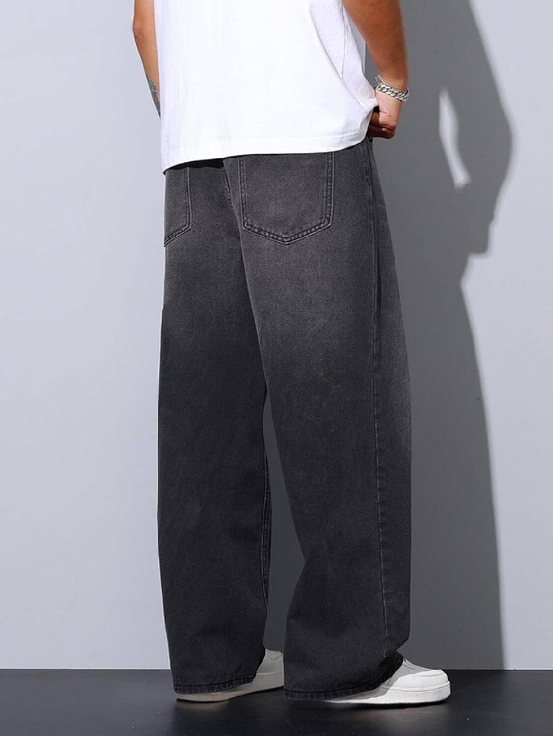 Tweezers Men Black Wide Leg Jeans - Image 3