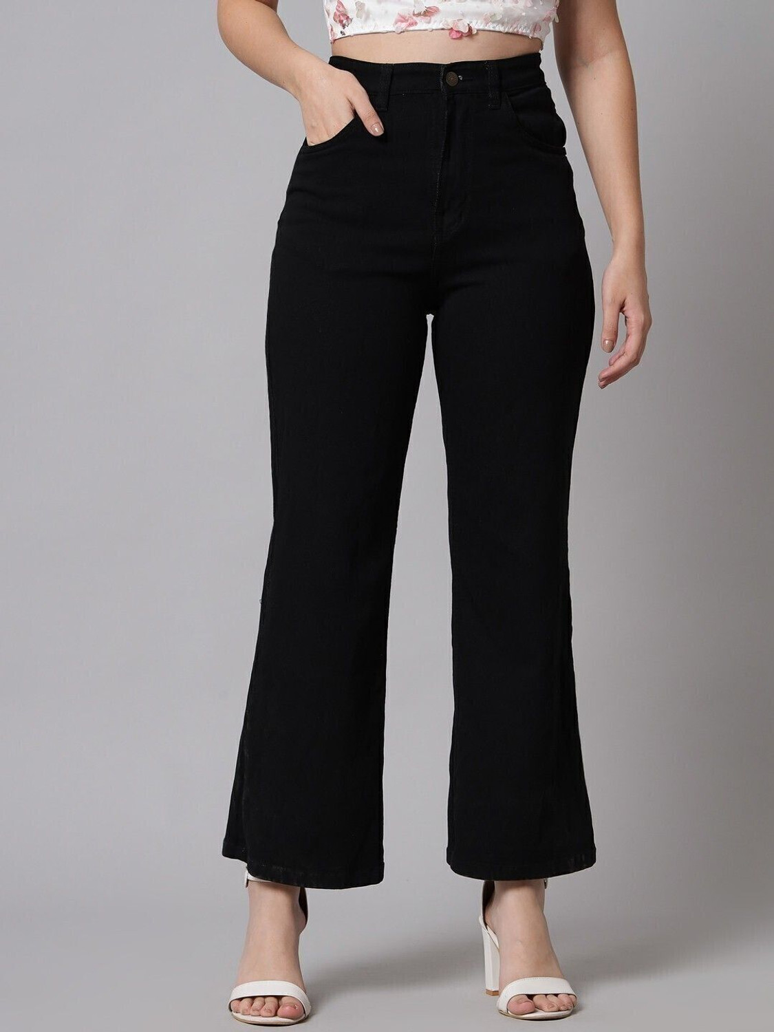 Image of GUTI Flared Women Black Jeans
