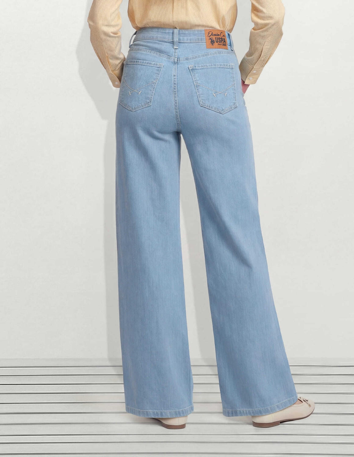 Image of U.S. POLO ASSN. Wide Leg Women Blue Jeans