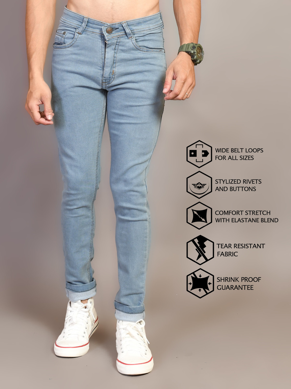 Image of Lzard Slim Men Grey Jeans