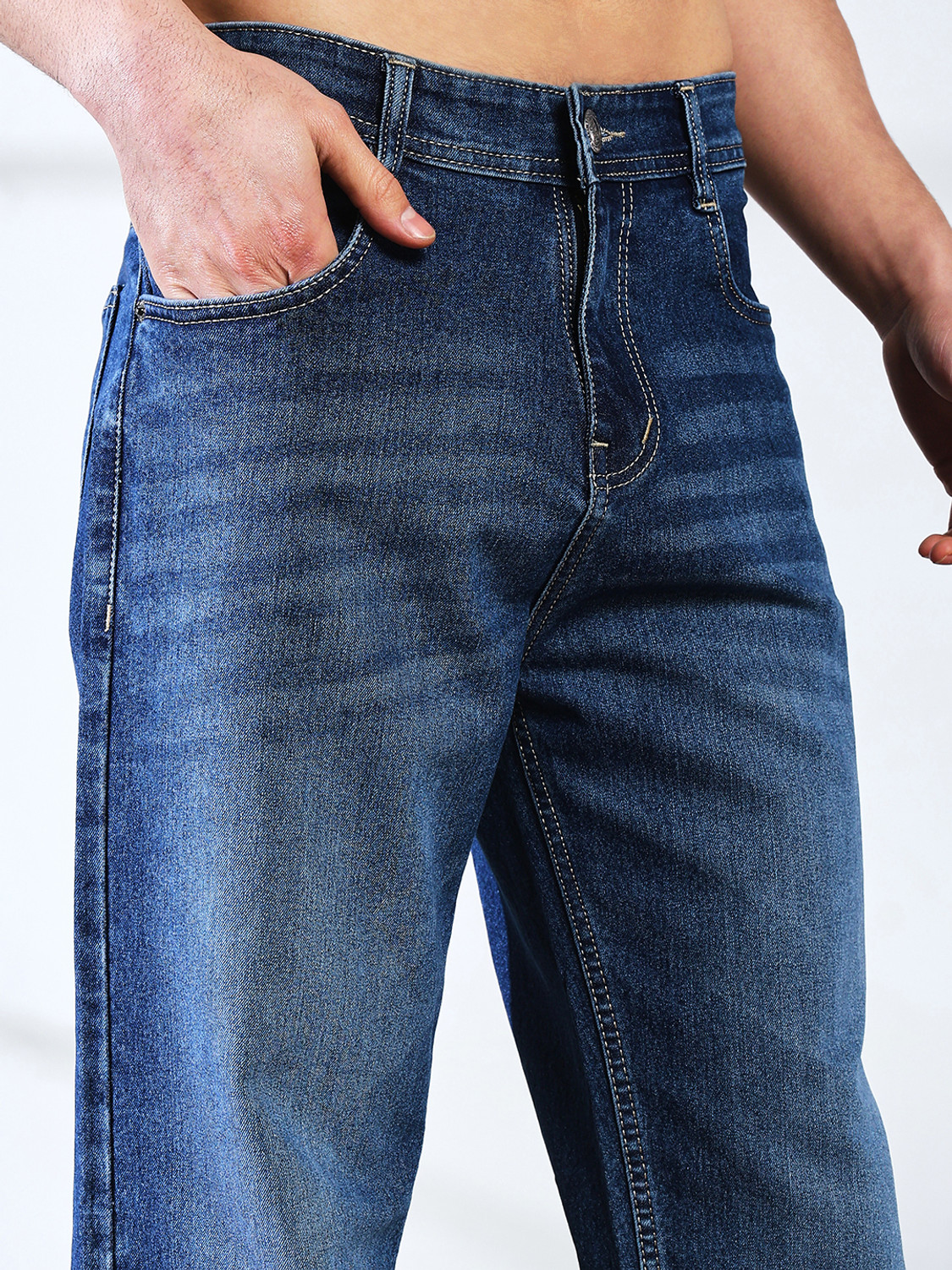 Image of DENIM LOOK Loose Fit Men Blue Jeans