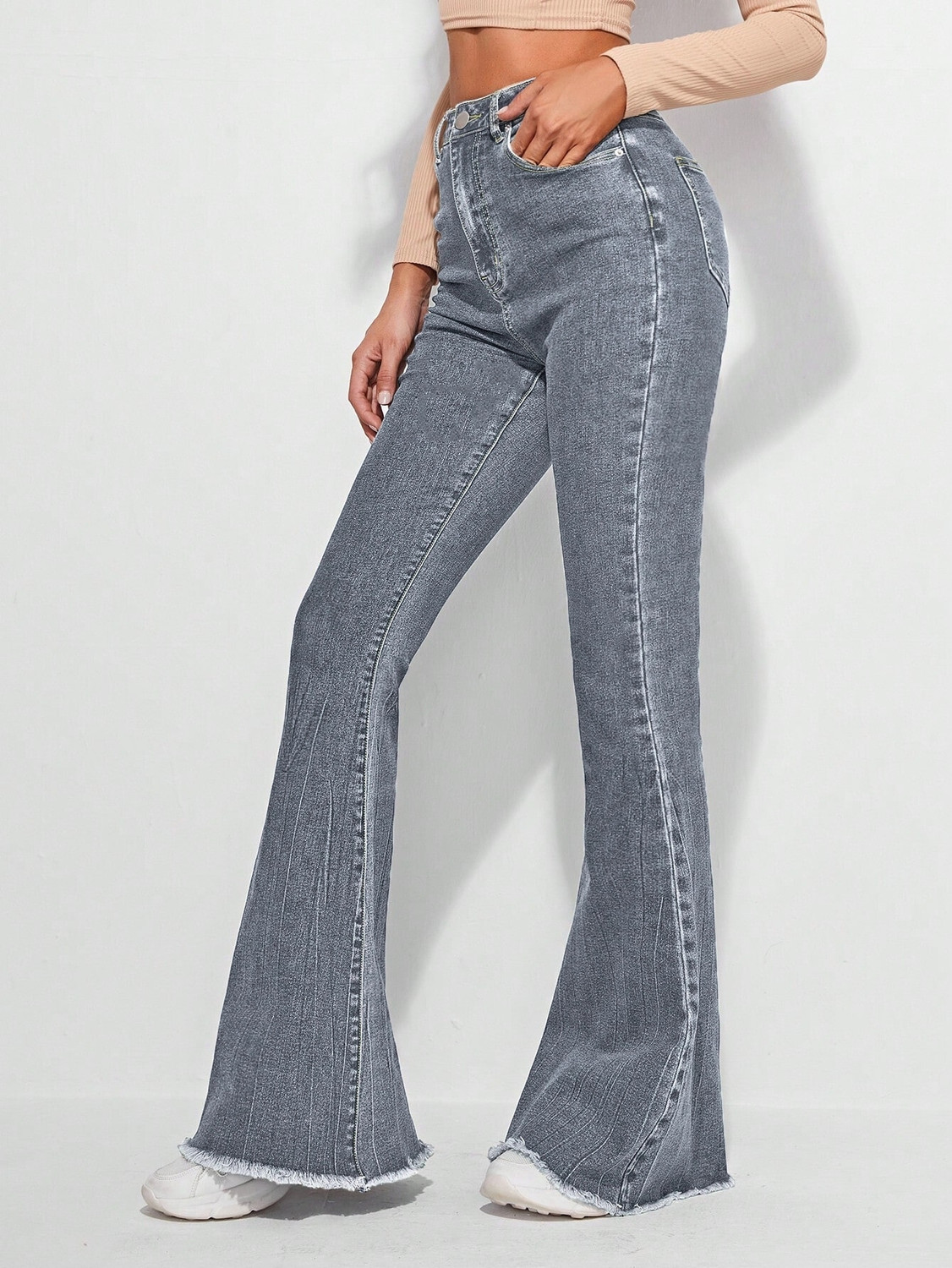 Image of Robecult Boot-Leg Women Grey Jeans