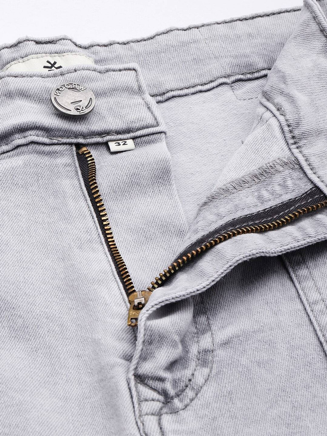 Image of WROGN Regular Men Grey Jeans