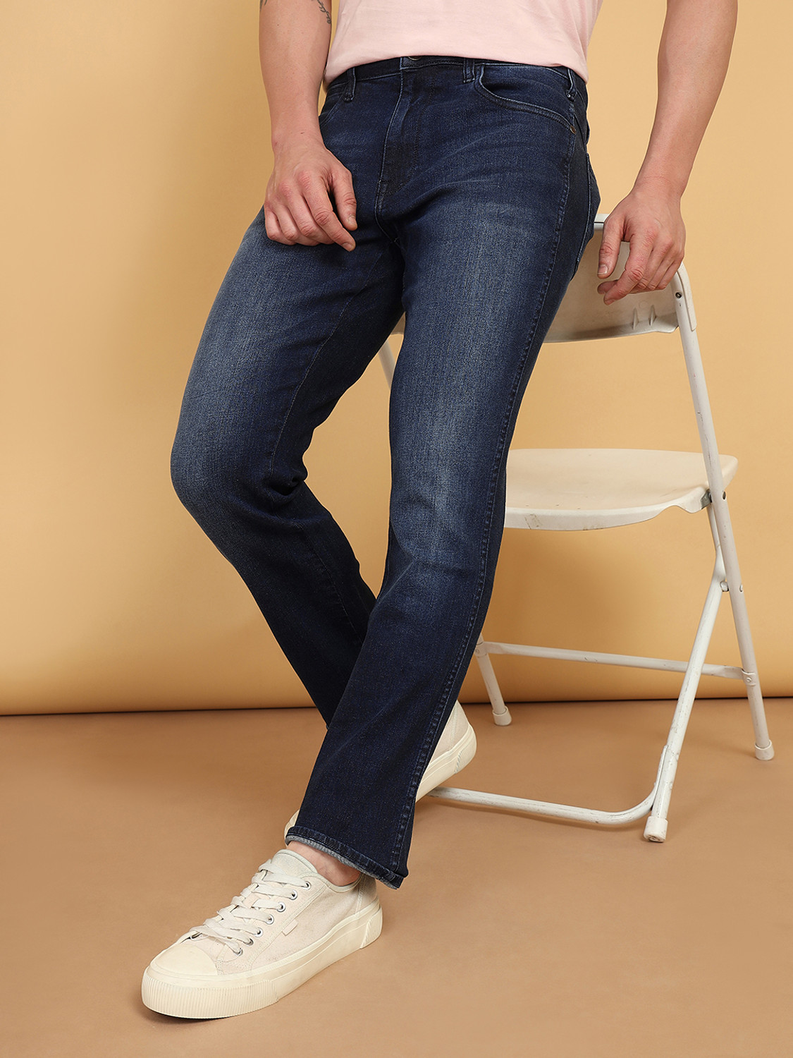 Image of Wrangler Regular Men Dark Blue Jeans