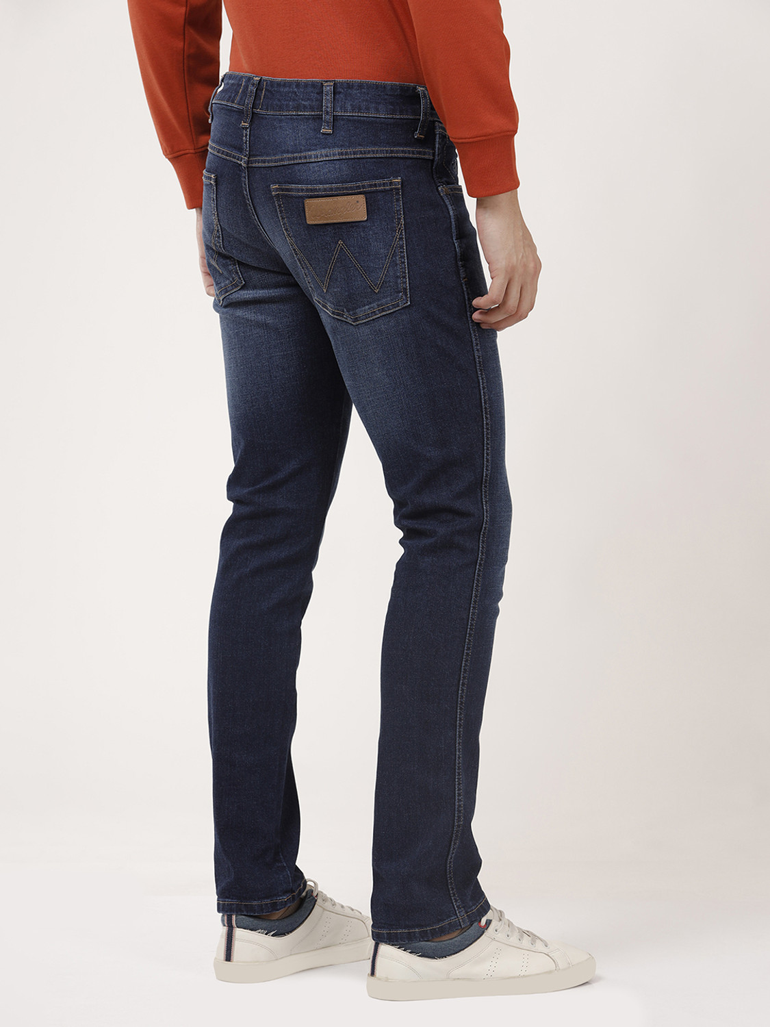 Image of Wrangler Slim Men Blue Jeans