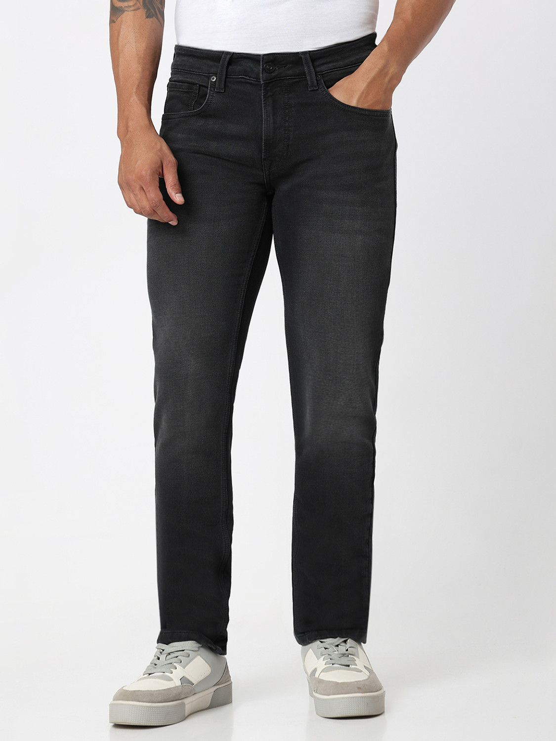 Image of Spykar Regular Men Black Jeans