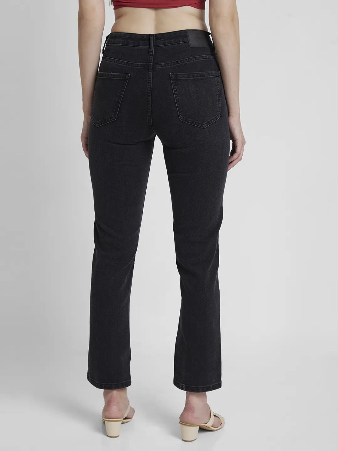 Image of Spykar Straight Fit Women Black Jeans