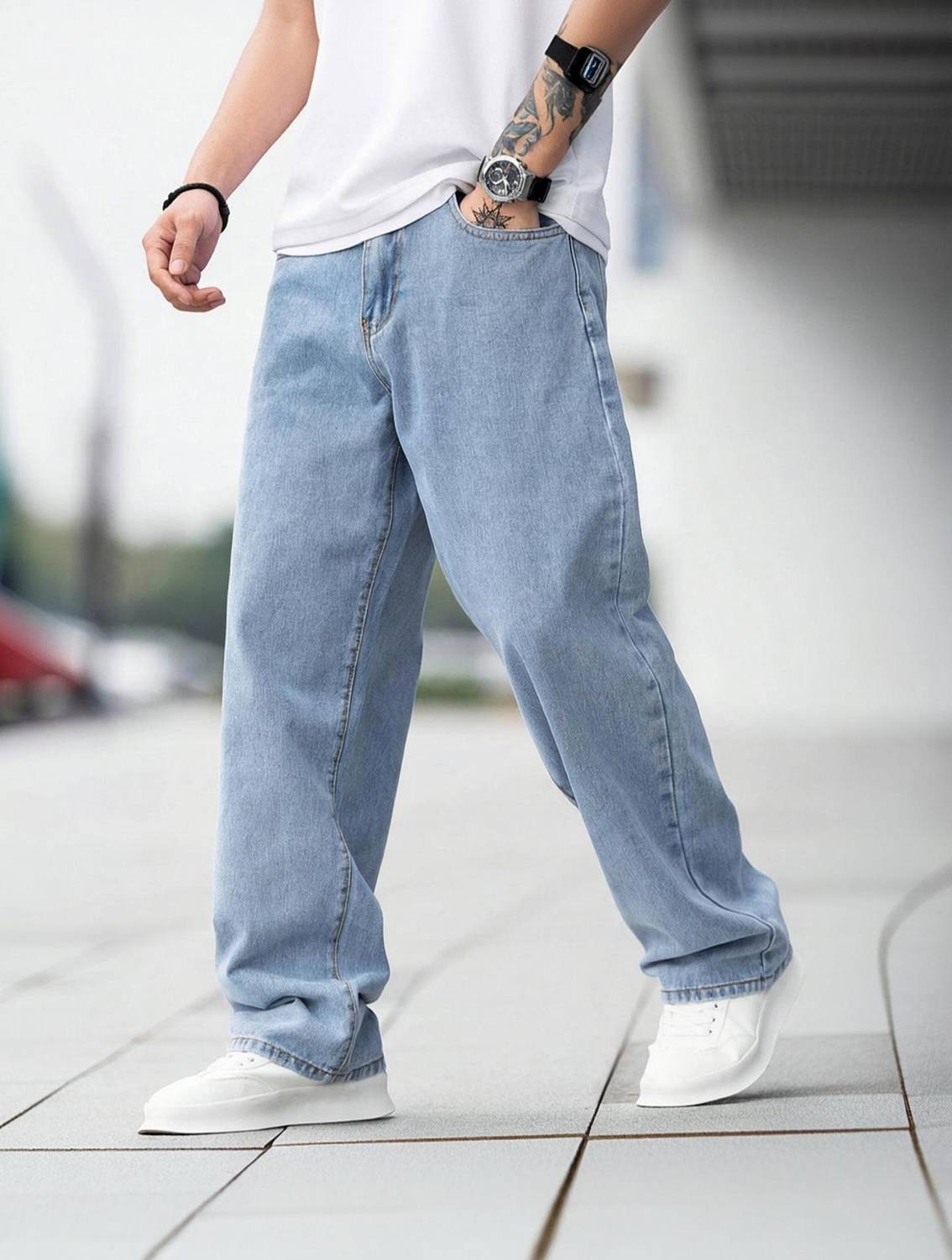 DENIM Relaxed Fit Men Light Blue Jeans - Image 1