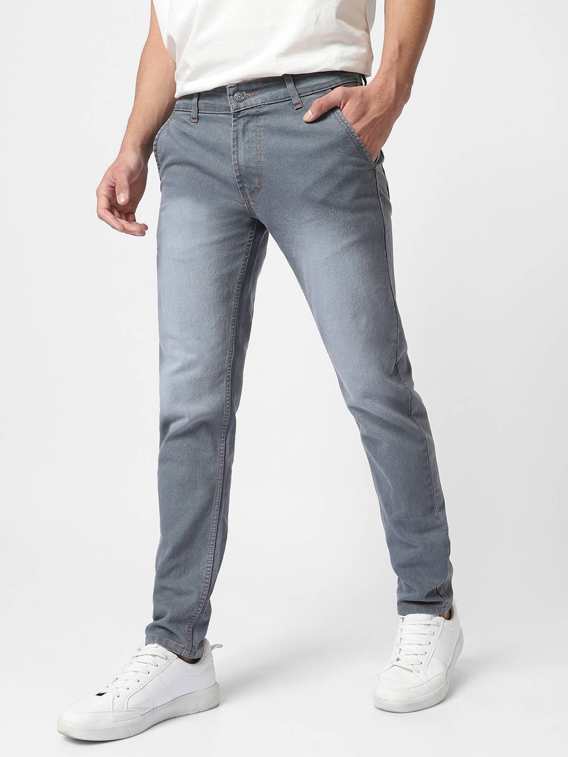 Urbano Slim Men Grey Jeans - Image 2