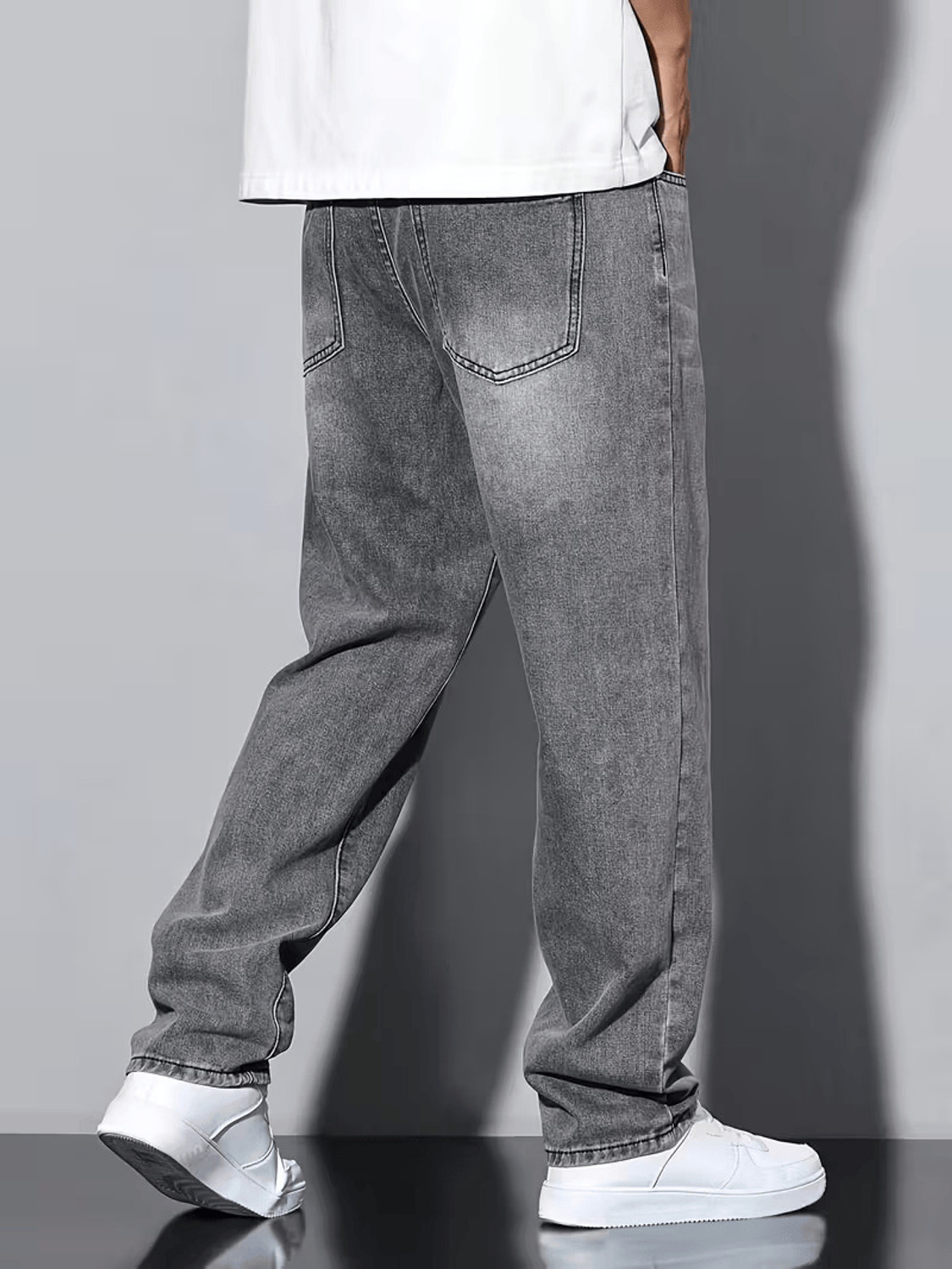 Image of JAARA Straight Fit Men Grey Jeans