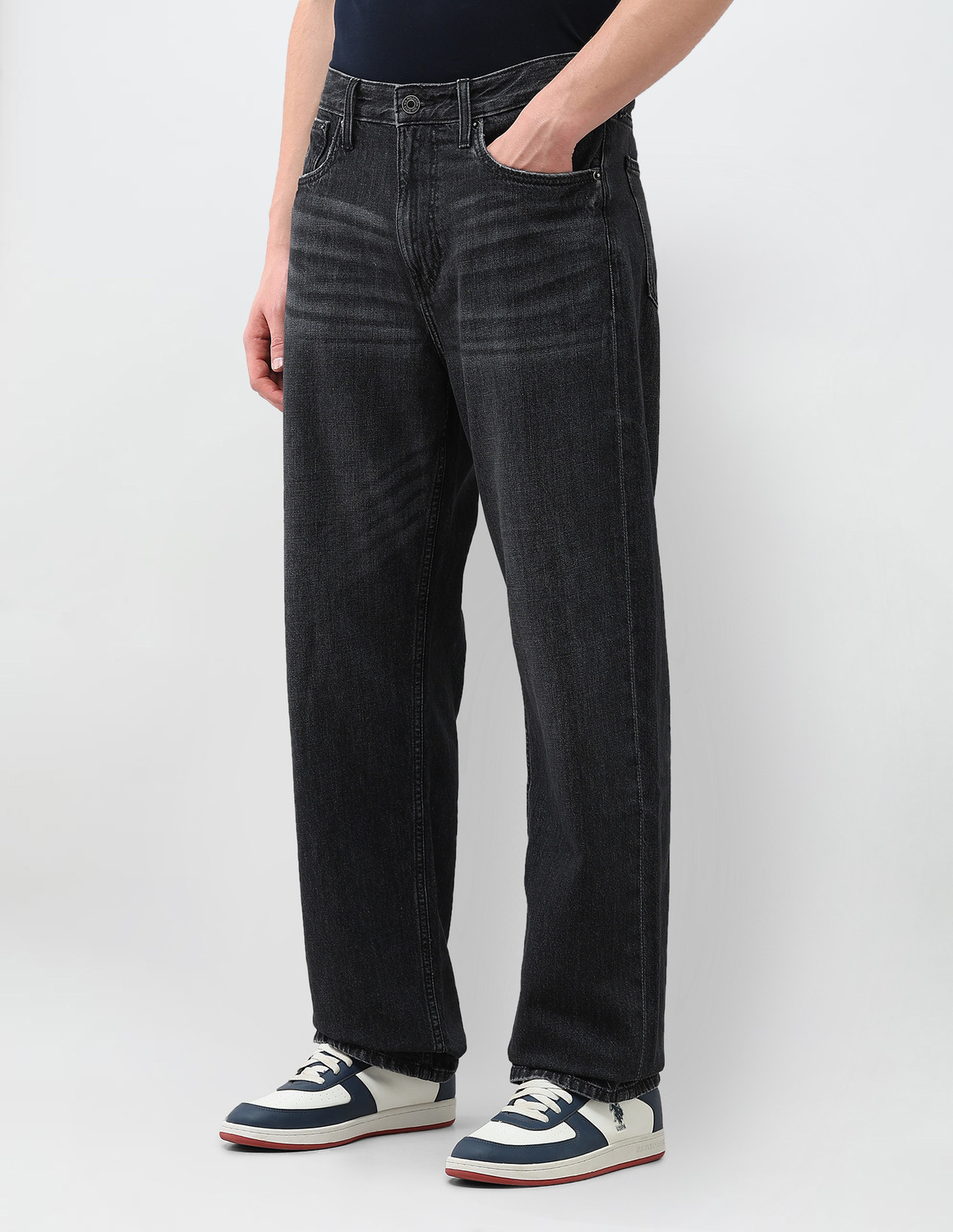 Image of U.S. Polo Assn. Denim Co. Loose Fit Men Black Jeans