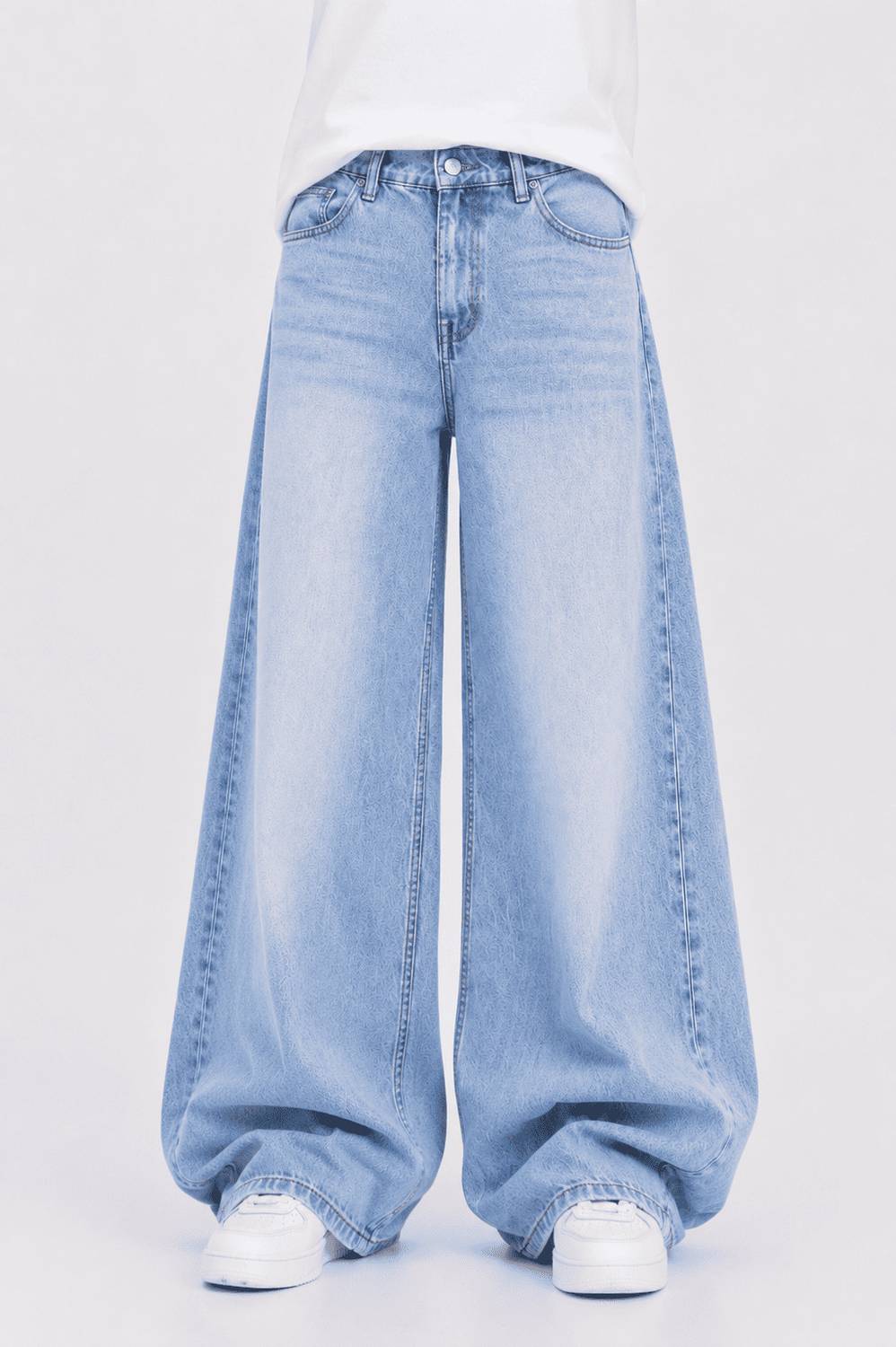 M Q Baggy Fit Men Light Blue Jeans - Image 1