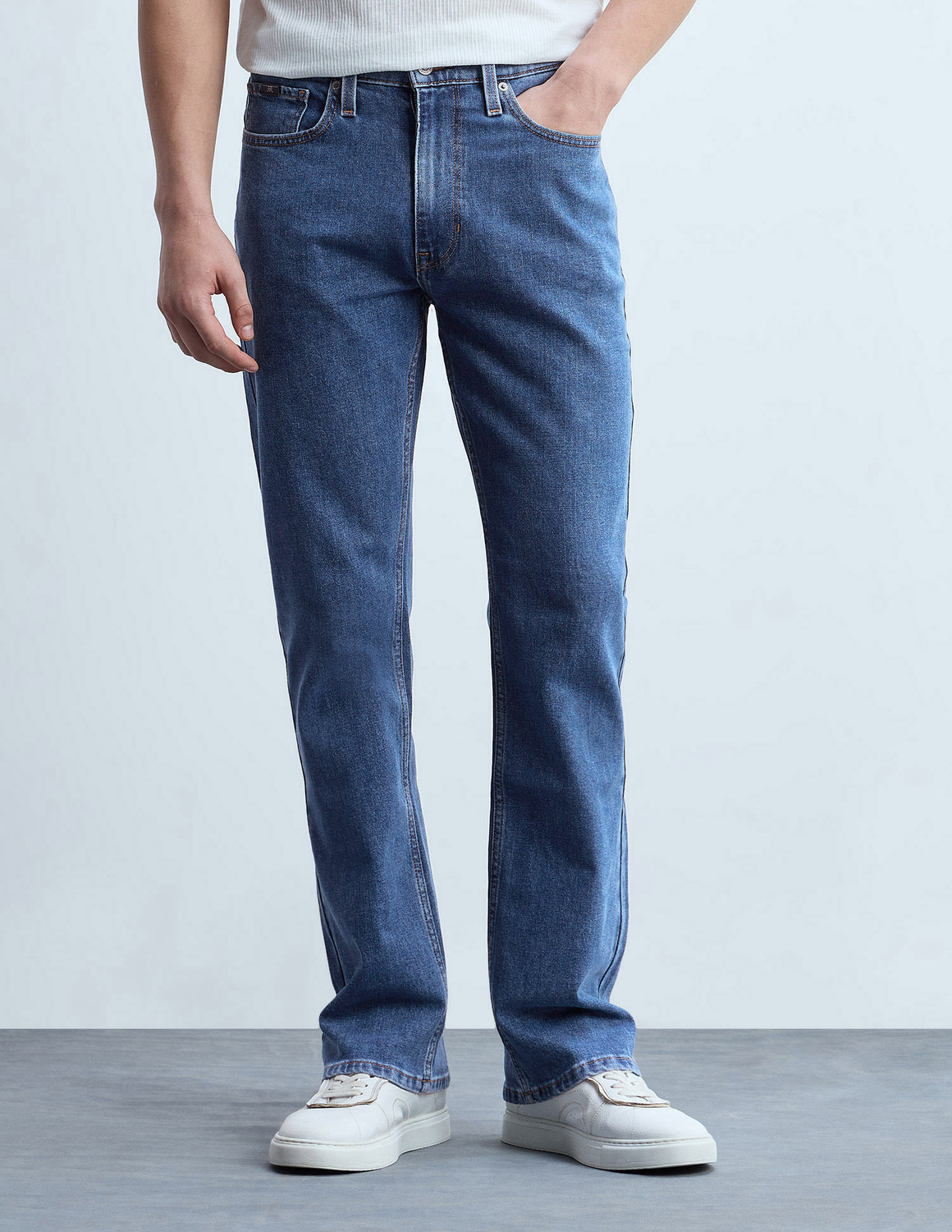 Image of FLYING MACHINE Boot-Leg Men Blue Jeans