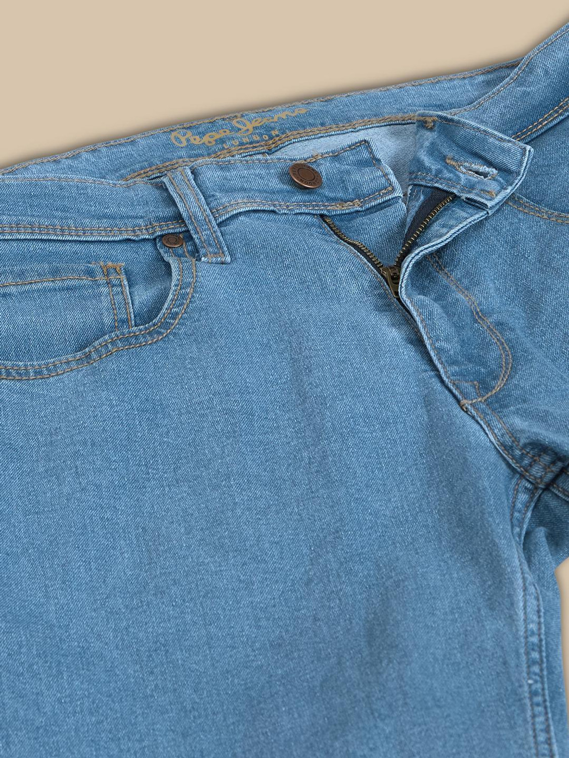 Image of Pepe Jeans Straight Fit Men Blue Jeans