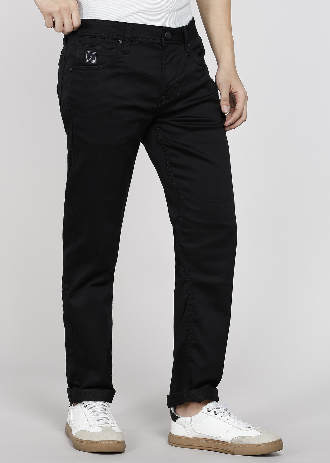 Image of INTEGRITI Men Slim Mid Rise Black Jeans