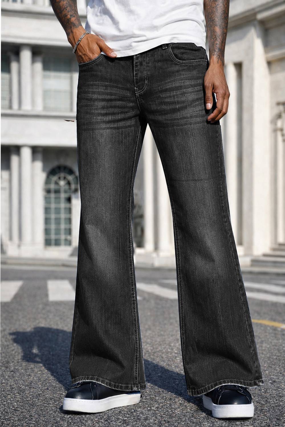 Plus91 Boot-Leg Men Grey Jeans - Image 1