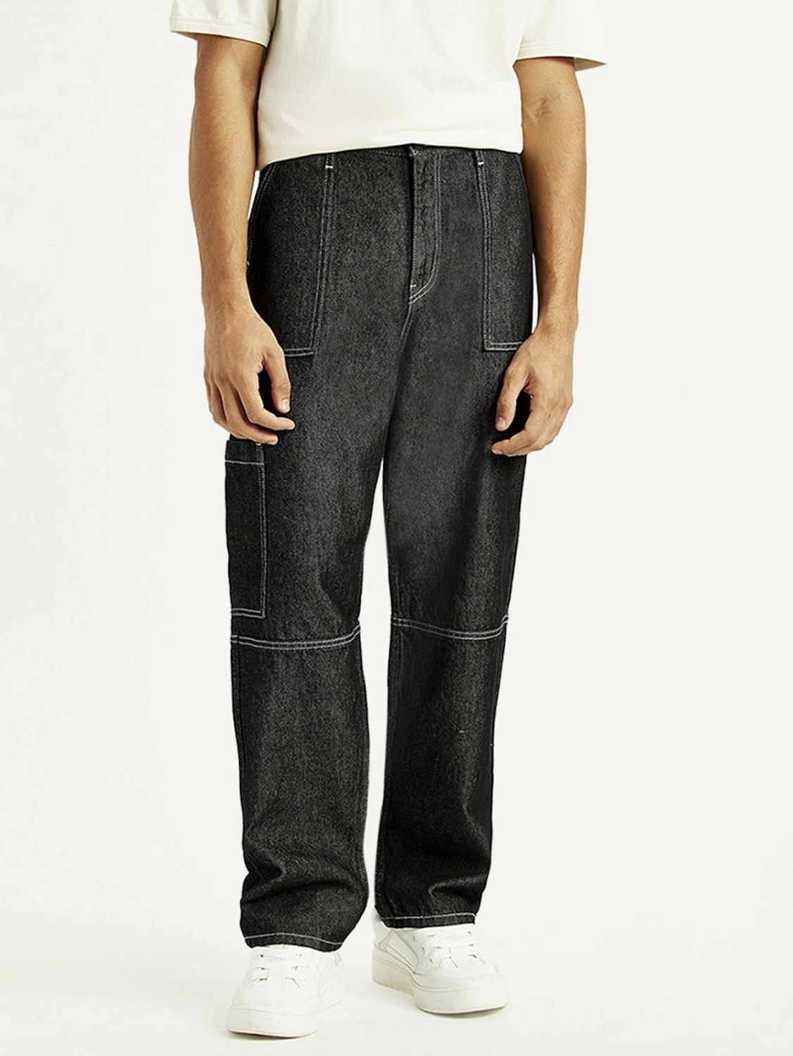 Image of LEVI'S 568 Straight Fit Men Black Jeans