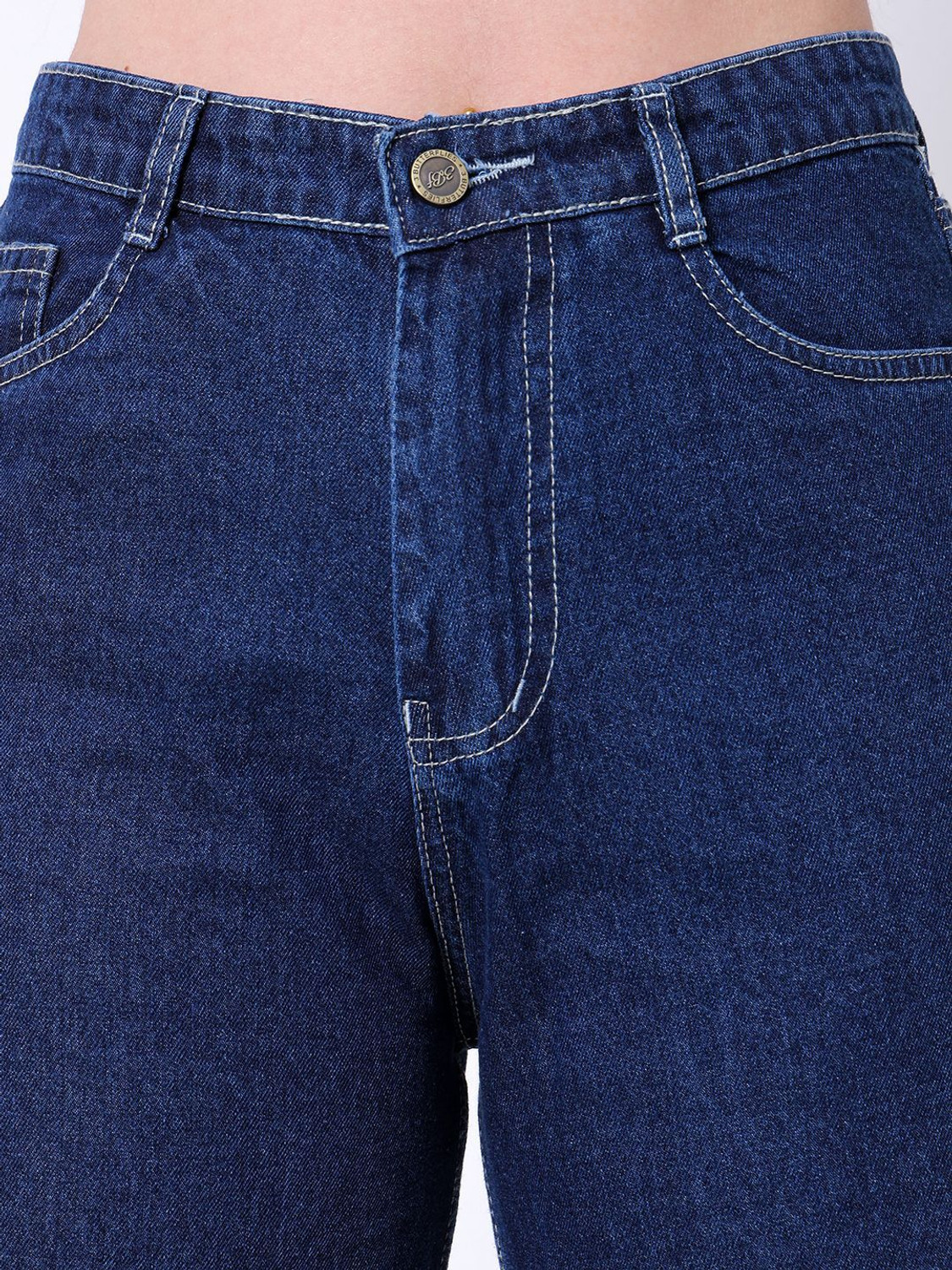 Image of 3BUTTERFLIES Flared Women Dark Blue Jeans