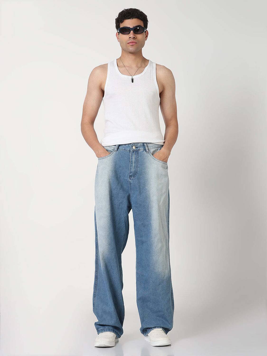SHOWOFFFF Loose Fit Blue Jeans - Image 5