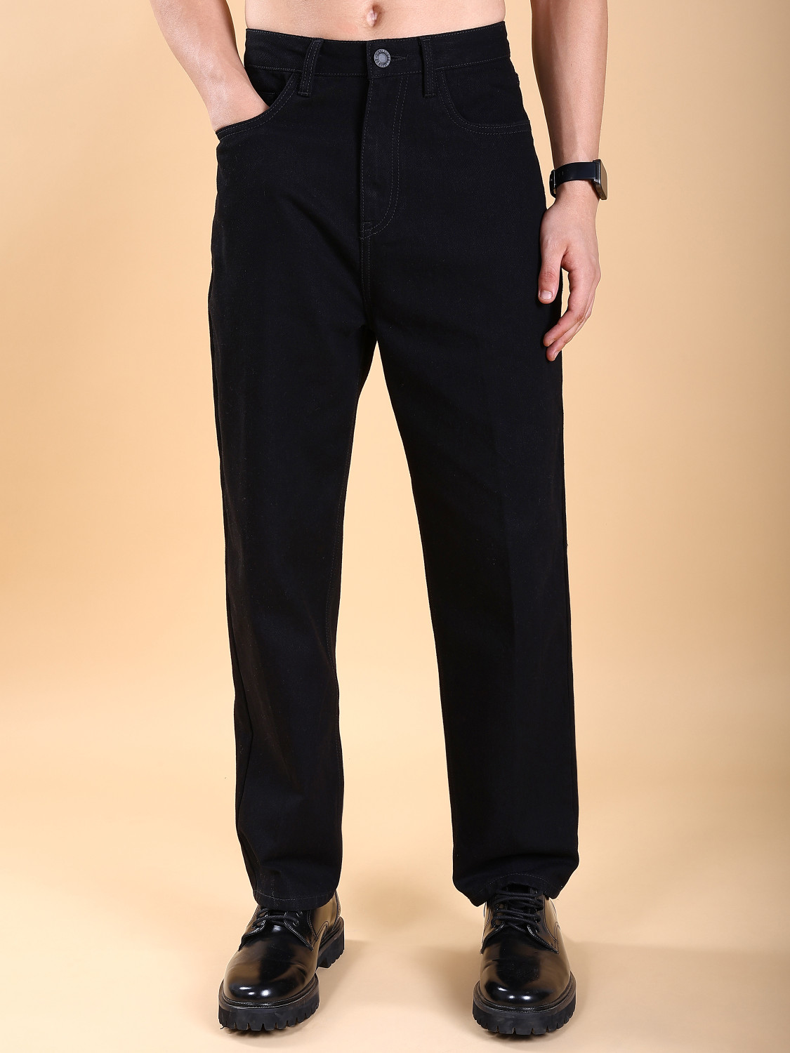 Image of HIGHLANDER Loose Fit Men Black Jeans
