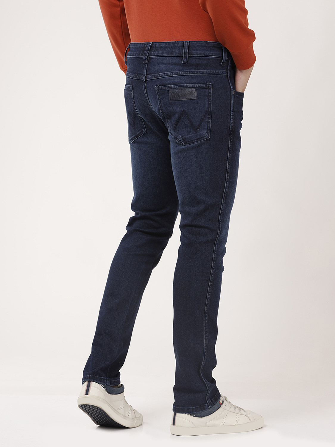 Image of Wrangler Slim Men Blue Jeans