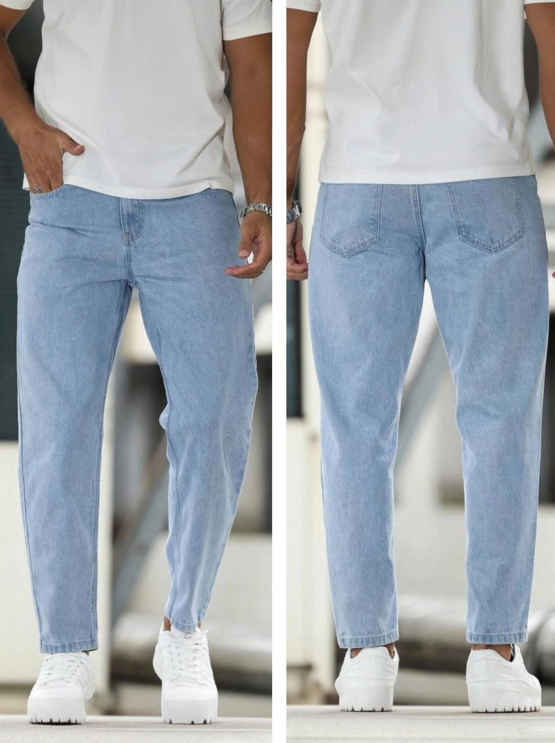 AISHENTERPRISE Men Light Blue Jeans - Image 1