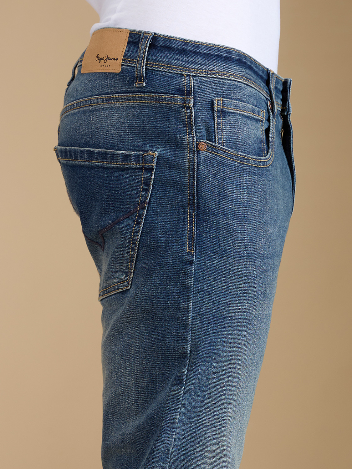 Image of Pepe Jeans Straight Fit Men Blue Jeans