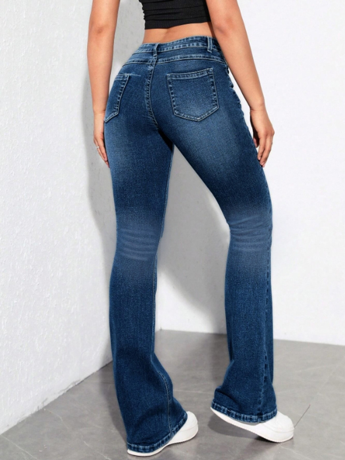 Image of WaltZ Flared Women Dark Blue Jeans