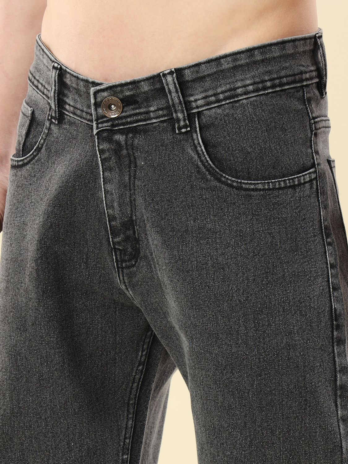 Image of UNITED DENIM Relaxed Fit Men Dark Grey Jeans