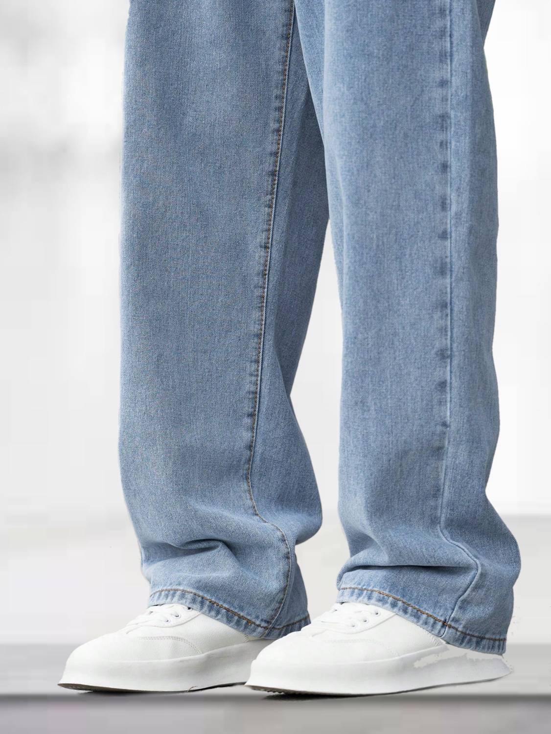 SHINIK Loose Fit Men Light Blue Jeans - Image 4