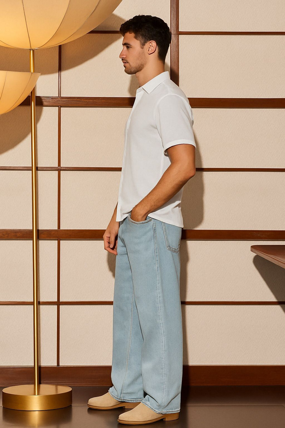 Image of comfits Loose Fit Men Light Blue Jeans