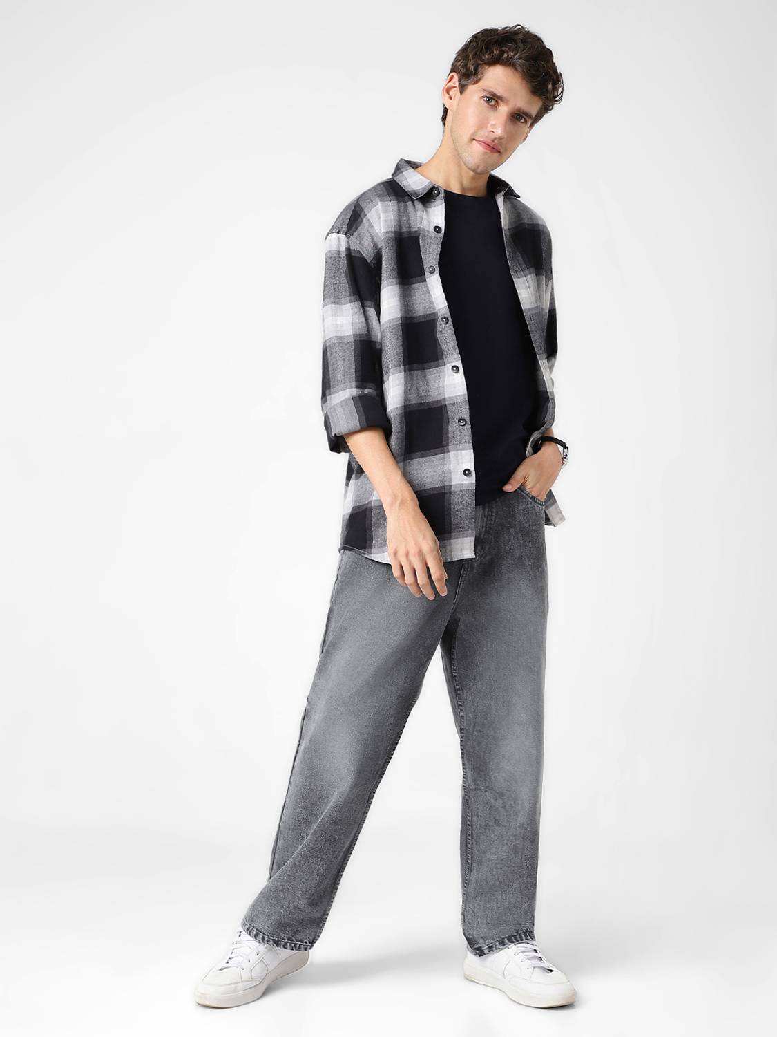 Urbano Fashion Loose Fit Men Grey Jeans - Image 4