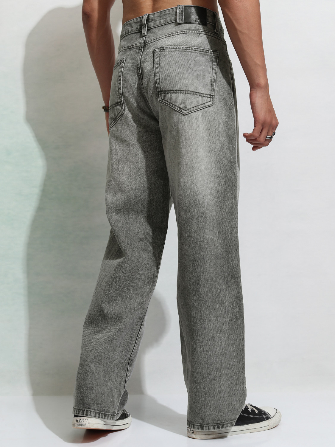 Image of HIGHLANDER Men Relaxed Fit Mid Rise Grey Jeans