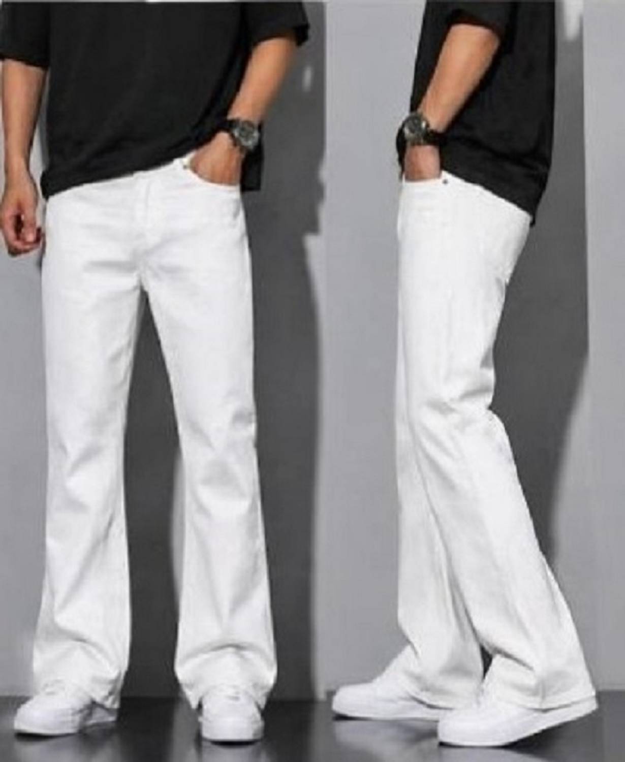 AGMW Loose Fit White Jeans - Image 2
