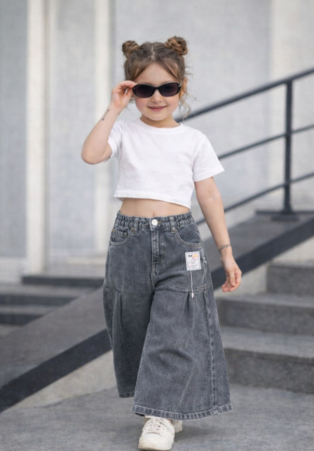 Image of Veridyen Flared Girls Grey Jeans