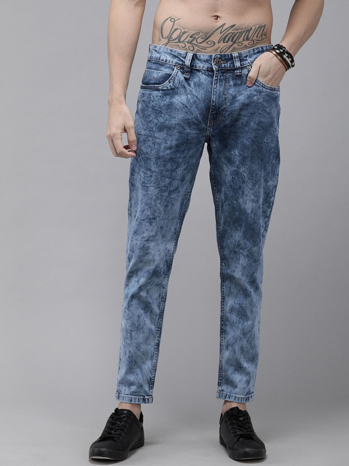 Image of Roadster Tapered Fit Men Blue Jeans