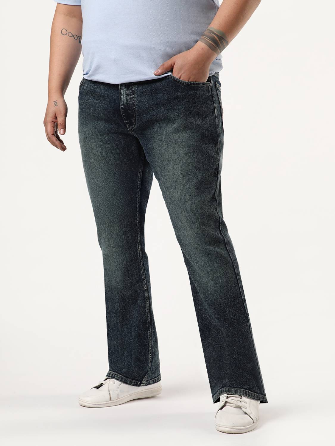 Urbano Plus Boot-Leg Men Dark Blue Jeans - Image 2