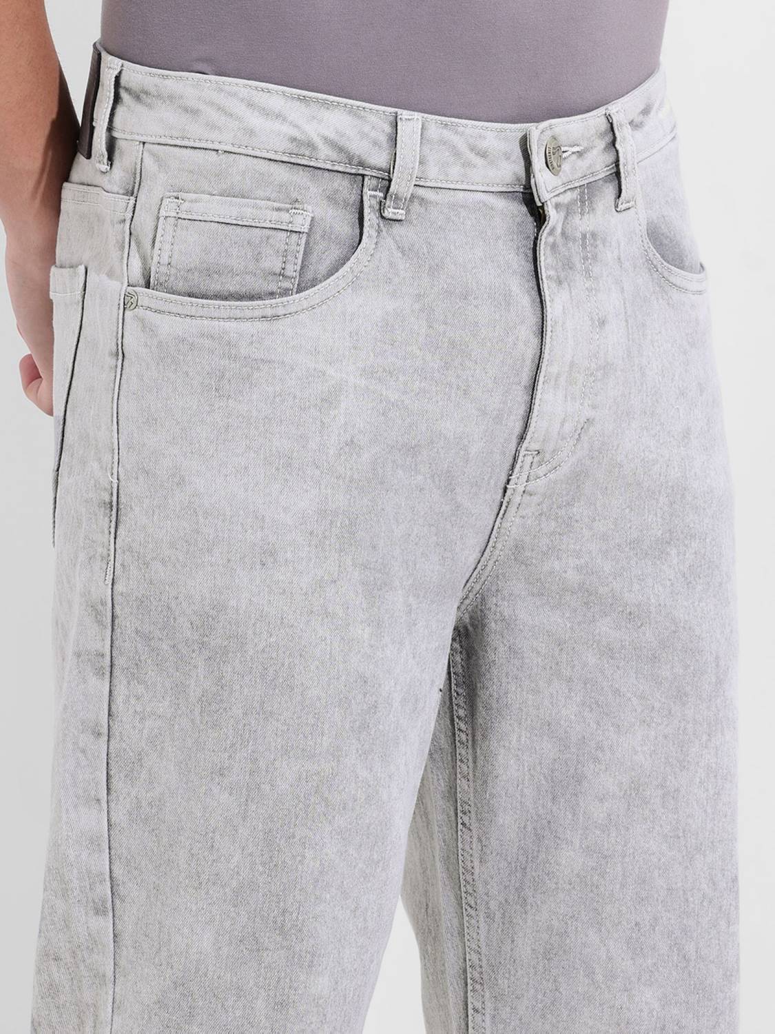 The Indian Garage Co. Slim Grey Jeans for Men - Image 5