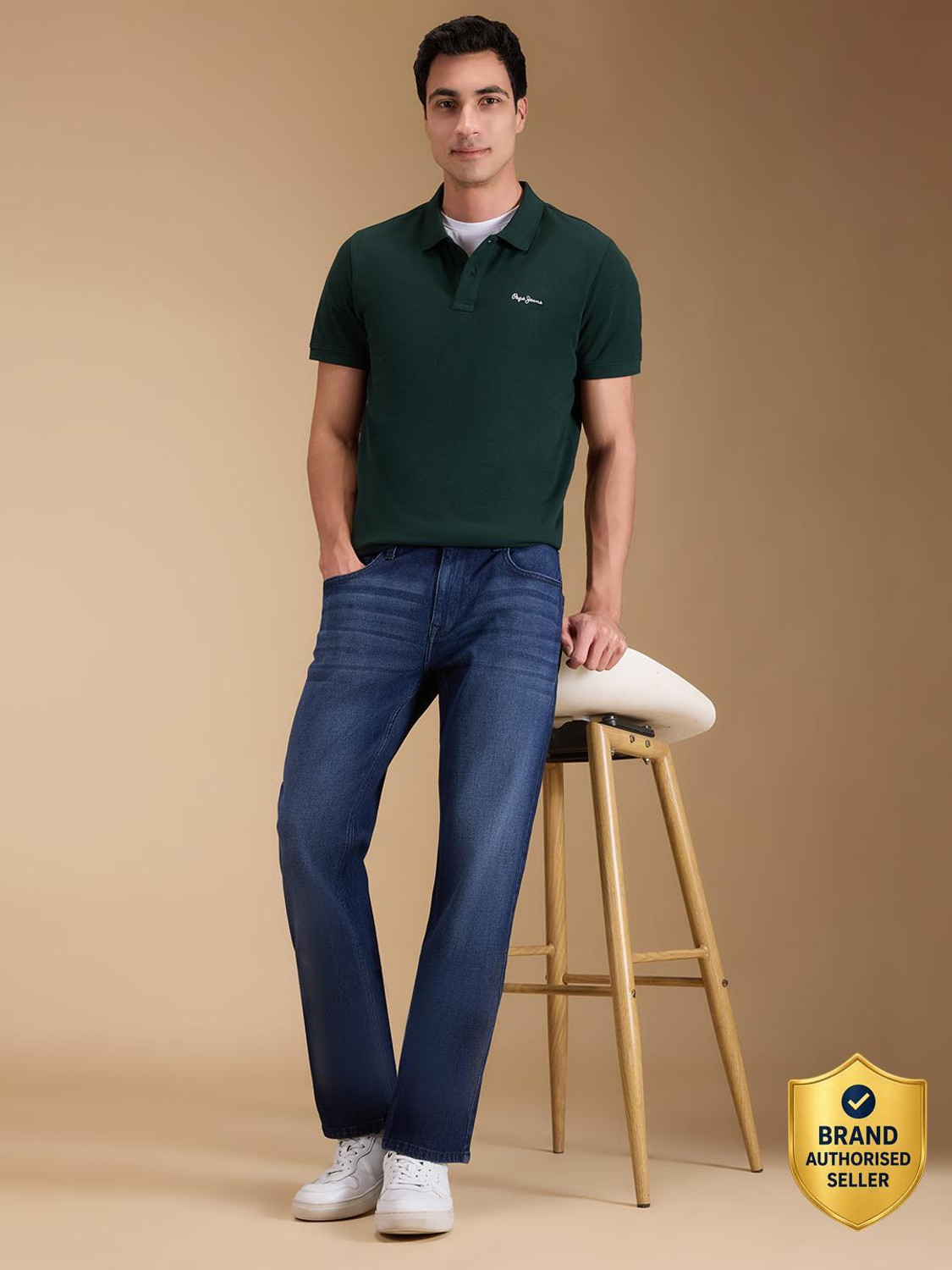Image of Pepe Jeans Straight Fit Men Dark Blue Jeans