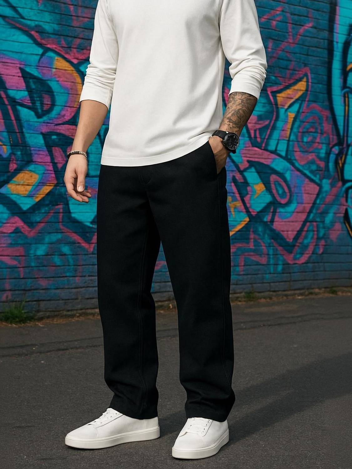 Wanted Straight Fit Men Black Jeans