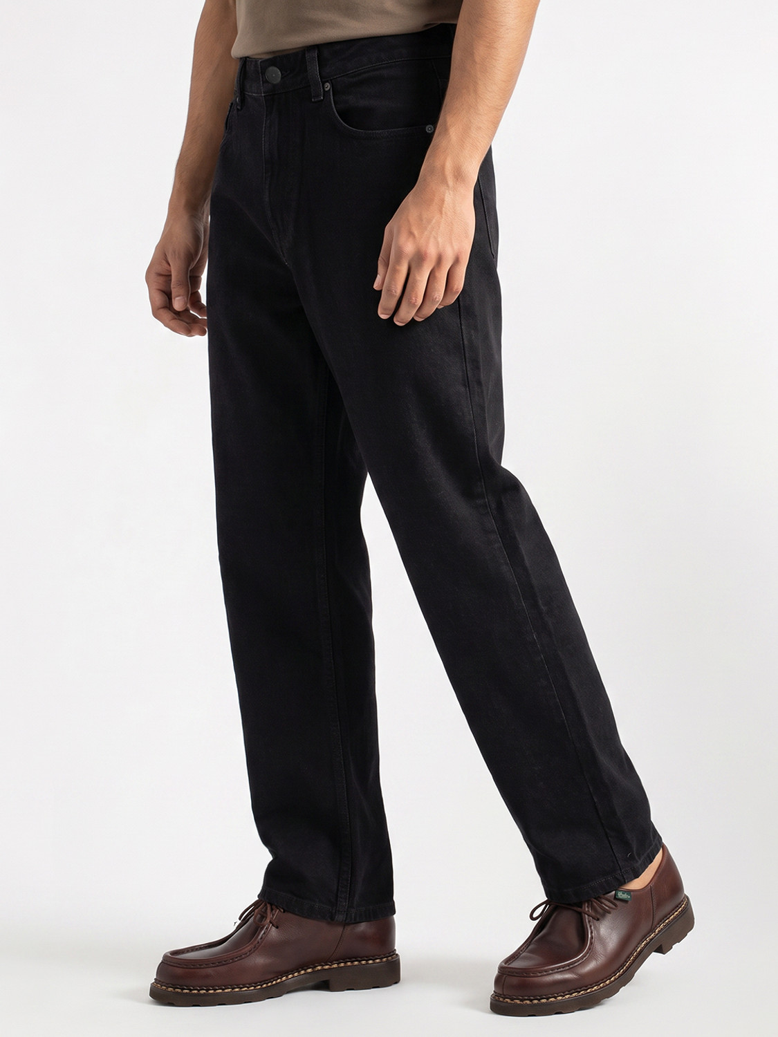 Image of Spykar Loose Fit Men Black Jeans