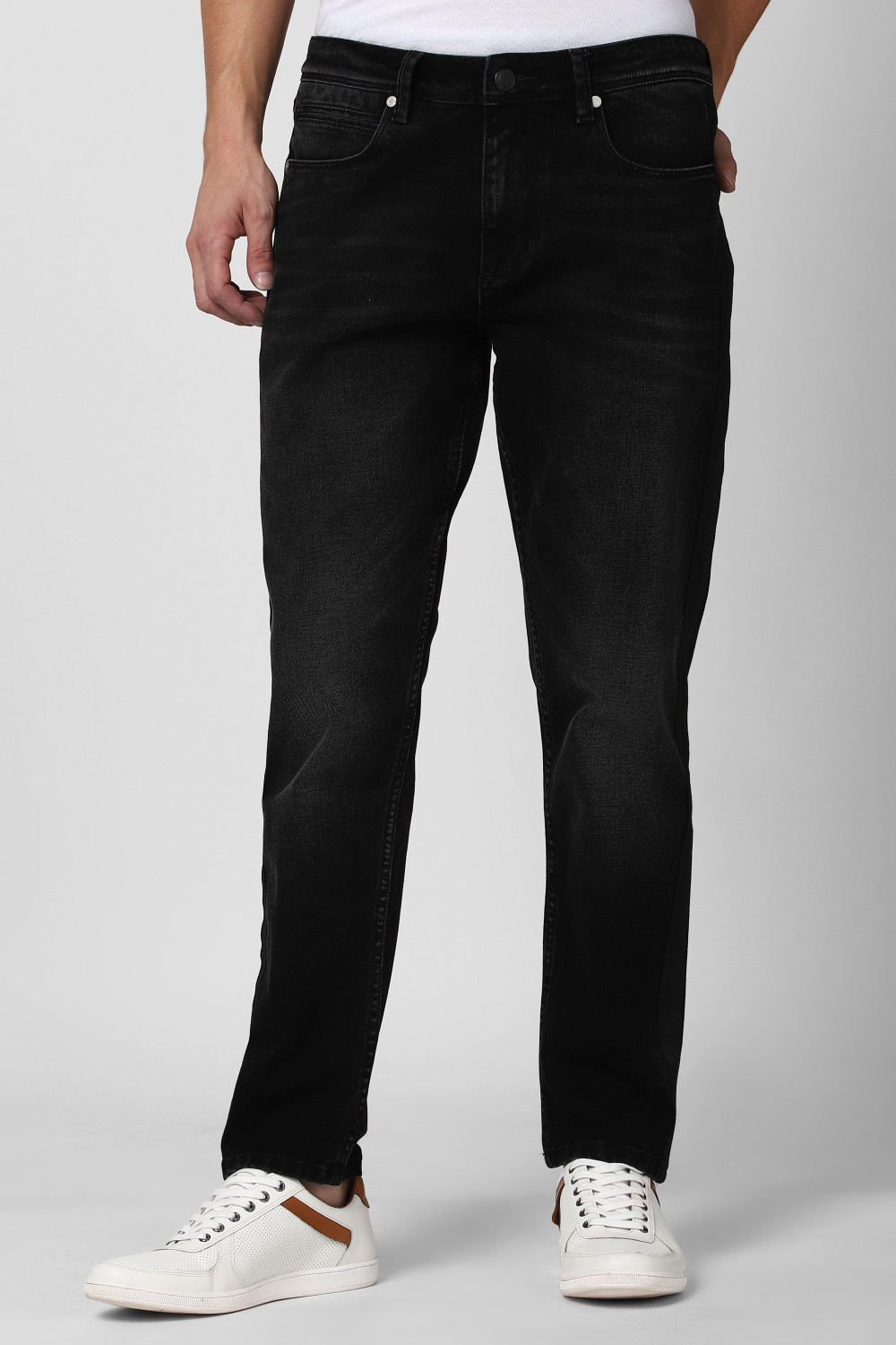 Image of PETER ENGLAND Tapered Fit Men Black Jeans