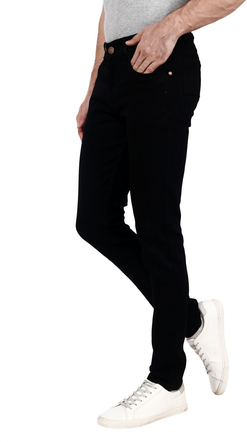 Image of ZAYSH Men Slim Mid Rise Black Jeans