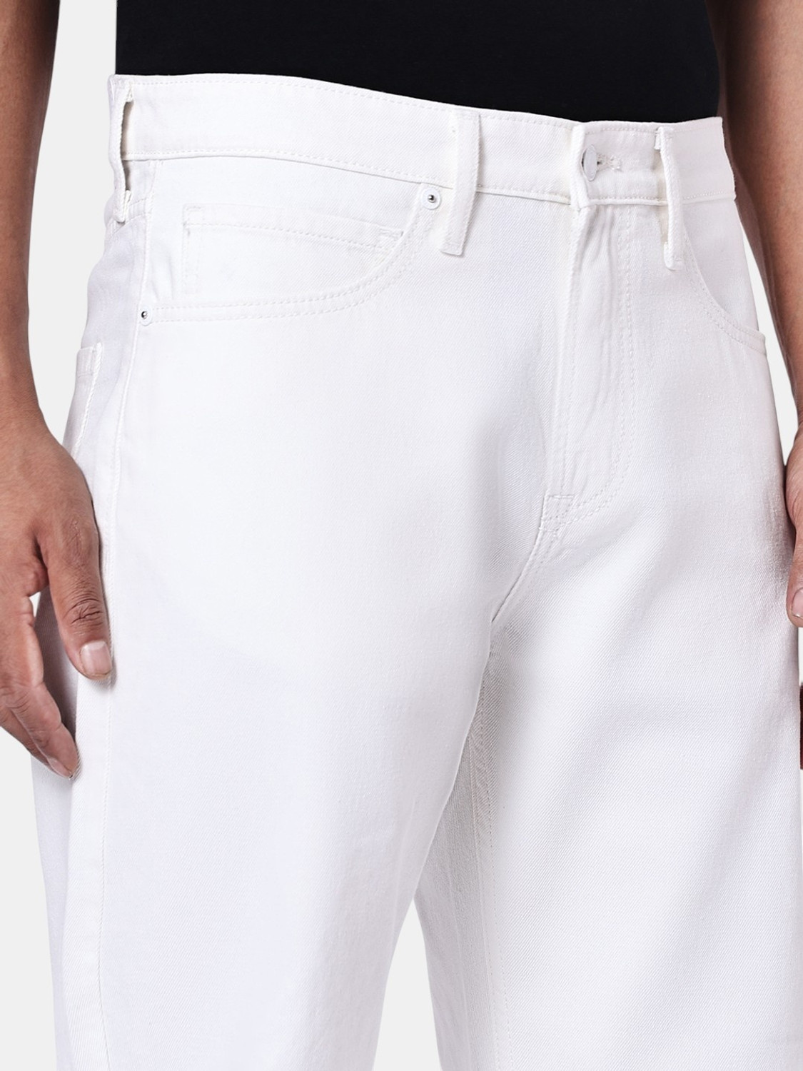 Image of Pepe Jeans Relaxed Fit Men White Jeans