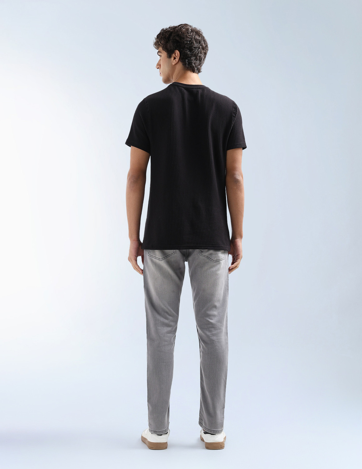 Image of FLYING MACHINE Tapered Fit Men Grey Jeans